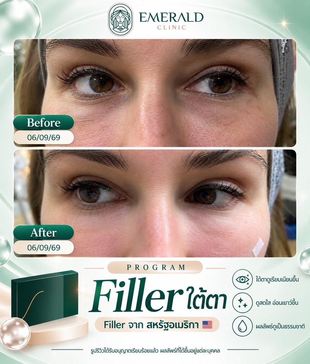 Under-eye filler, before and after